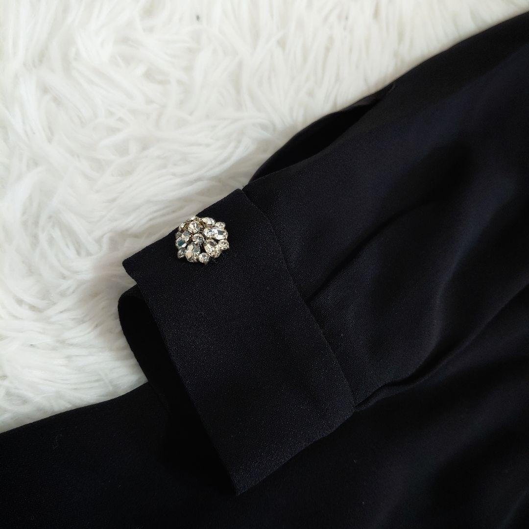 PRADA ハイネック　長袖　ビジュー付きワンピース　フレア　Aライン