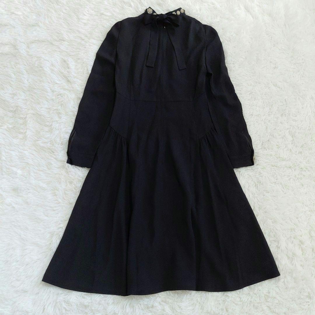 PRADA ハイネック　長袖　ビジュー付きワンピース　フレア　Aライン