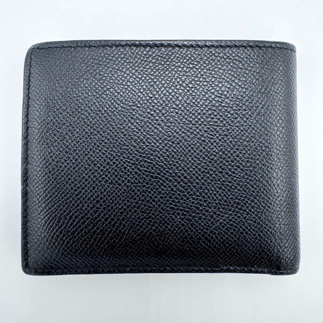 【美品】BALENCIAGA ロゴ 二つ折り財布 594315 ブラック レザー