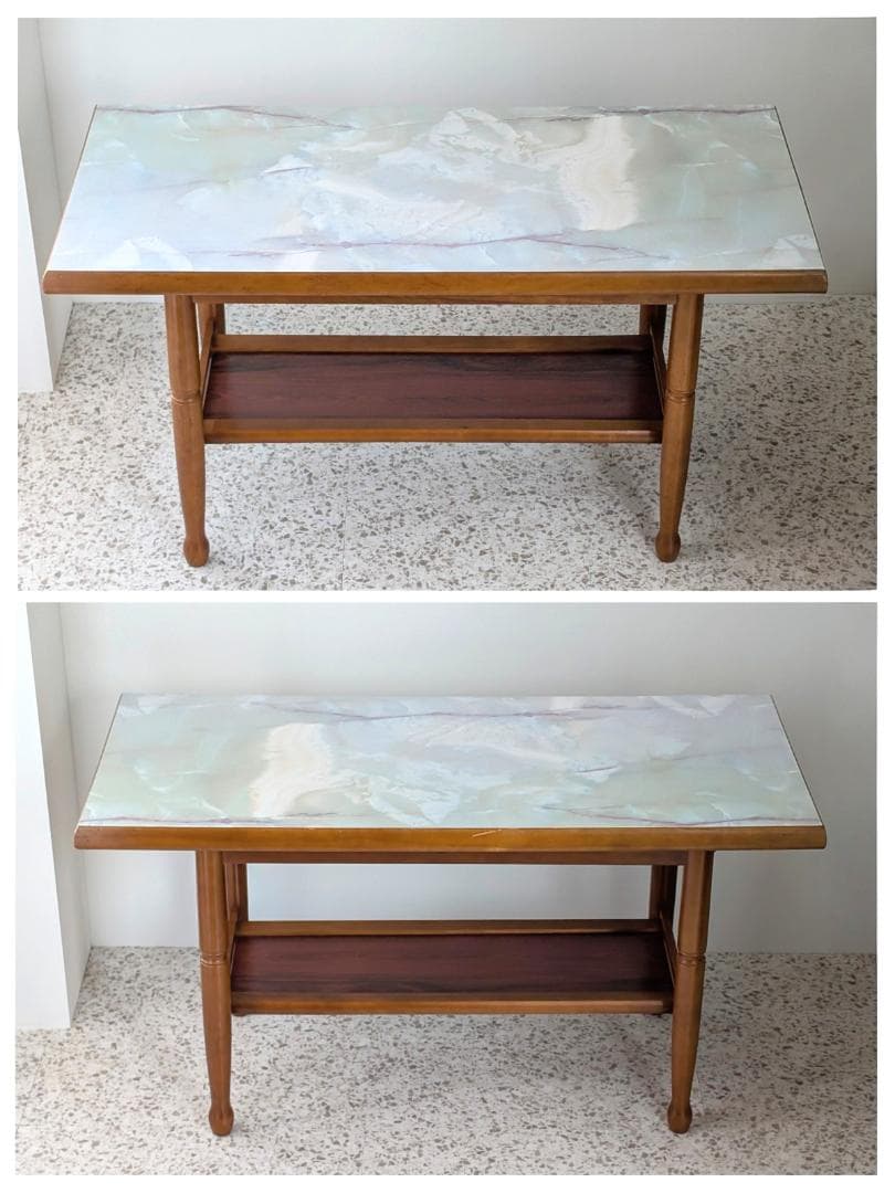 70s ビンテージ 大理石柄 ウッド テーブル ミッドセンチュリー レトロ