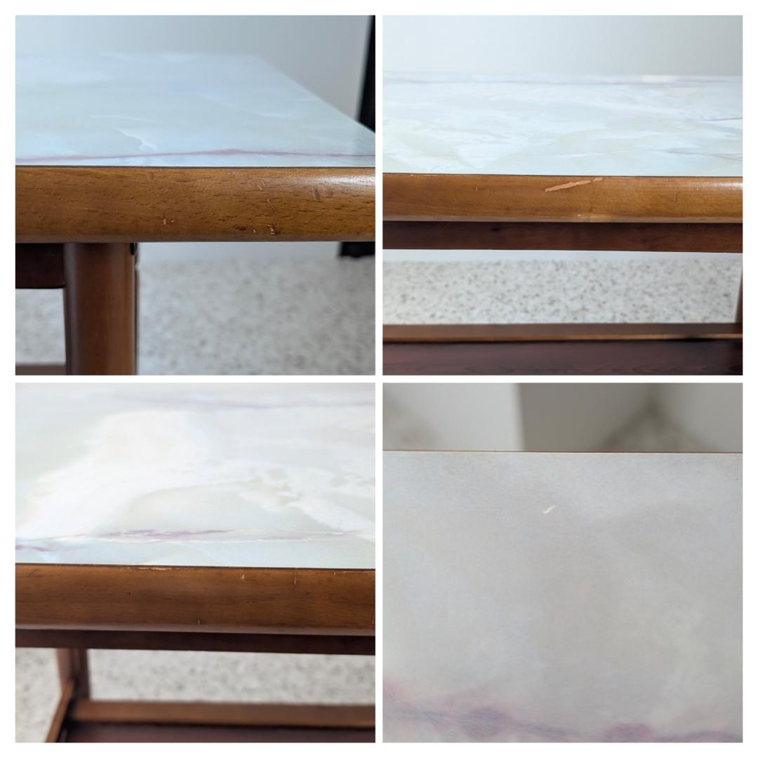 70s ビンテージ 大理石柄 ウッド テーブル ミッドセンチュリー レトロ