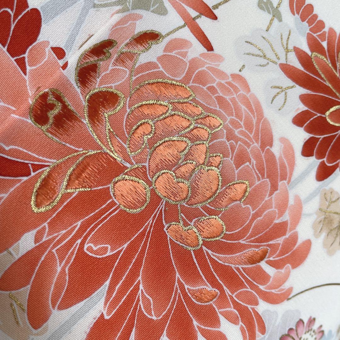 訪問着　フルセット　四季草花　手刺繍　高島屋　華やか　クリーム色　入学式　H9