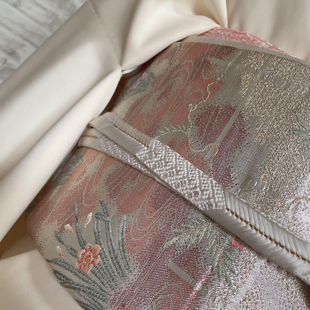 訪問着　フルセット　四季草花　手刺繍　高島屋　華やか　クリーム色　入学式　H9