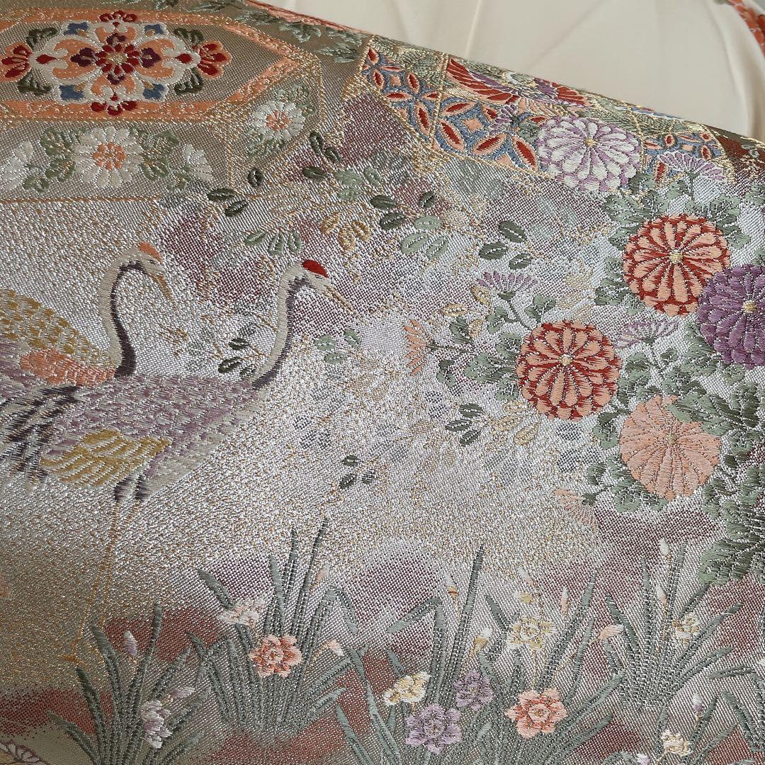 訪問着　フルセット　四季草花　手刺繍　高島屋　華やか　クリーム色　入学式　H9