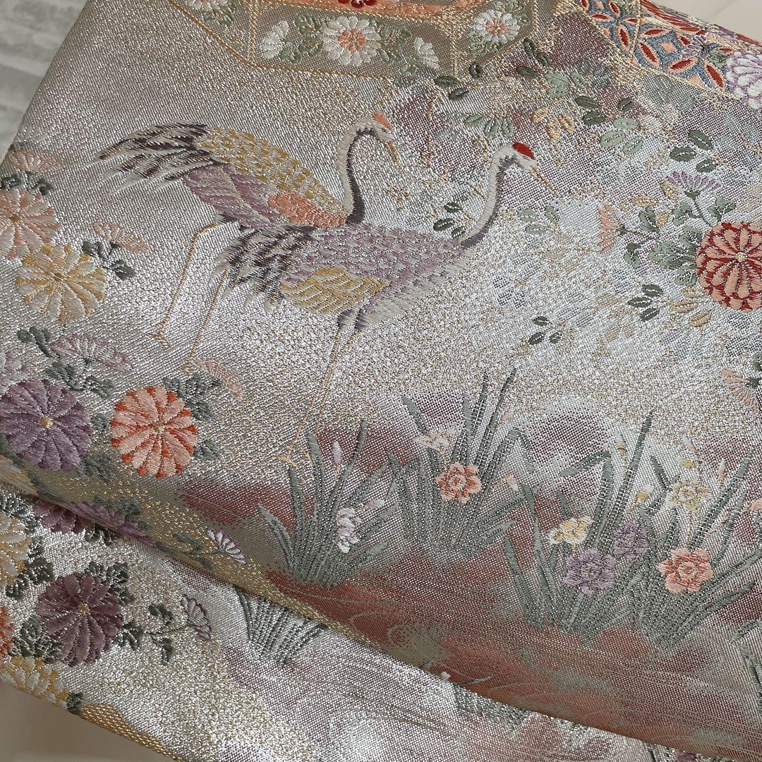 訪問着　フルセット　四季草花　手刺繍　高島屋　華やか　クリーム色　入学式　H9