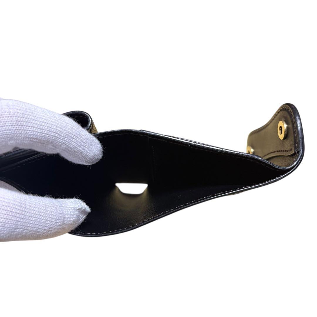美品✨WILDSWANS ENO　サドルプルアップ　小型3つ折り財布　ブラック
