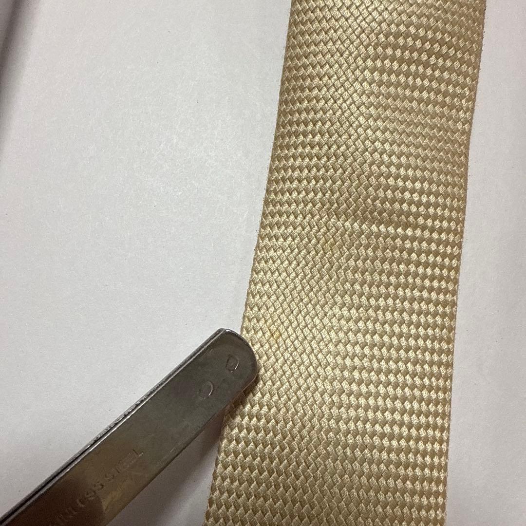 エルメス　ネクタイ　クリーム色　無地　シルク　結婚式