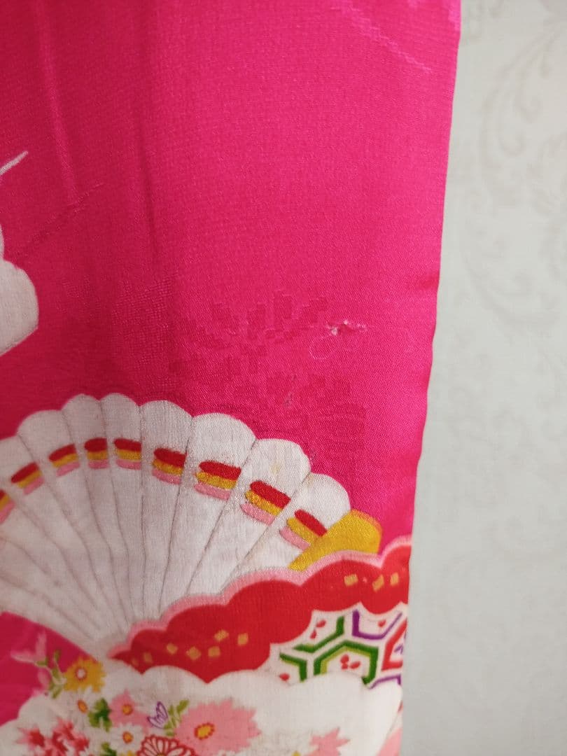 専用です☆アンティーク綺麗なピンクに花扇の着物単品