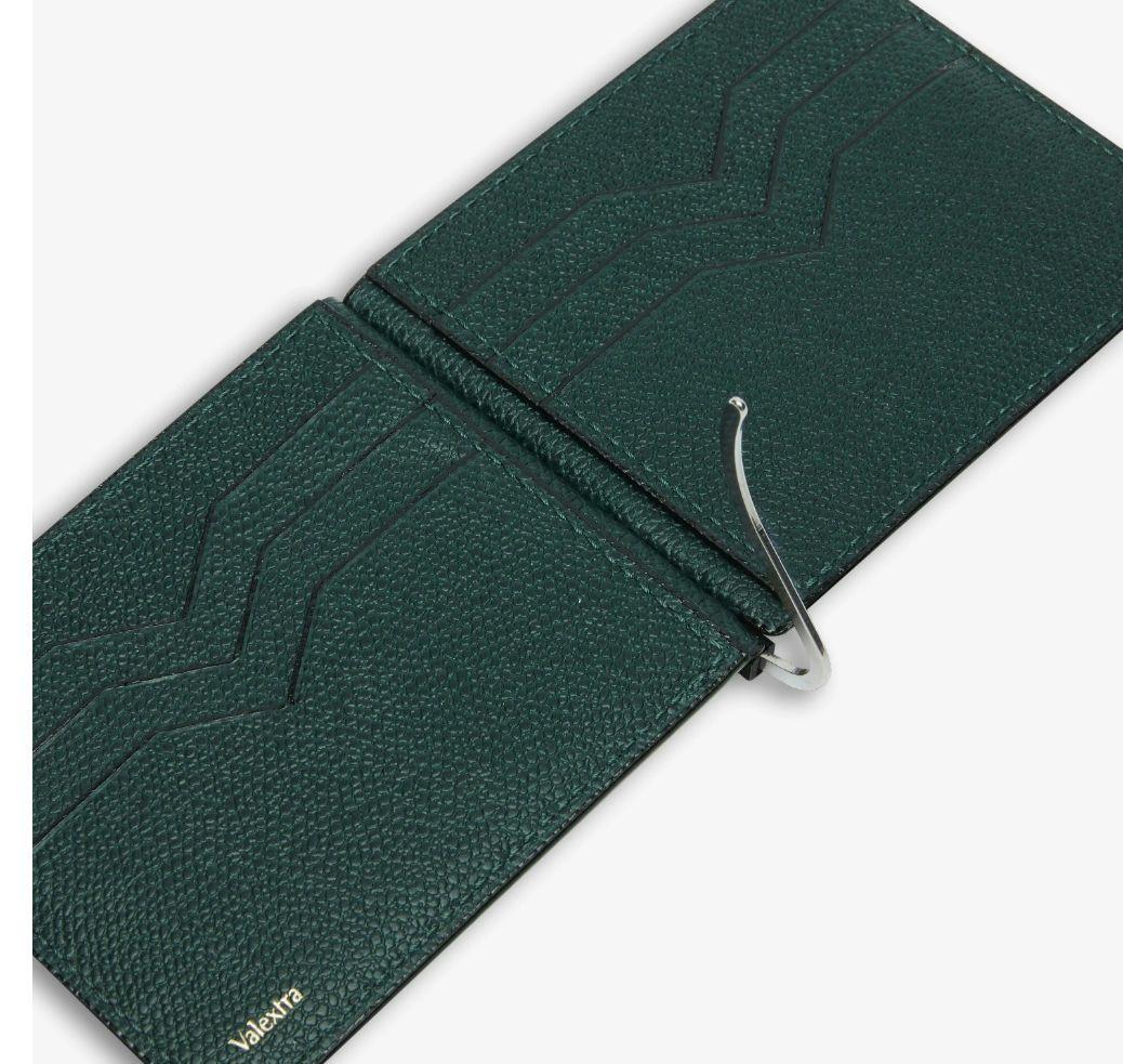 【美品】Valextra マネークリップ　ダークグリーン