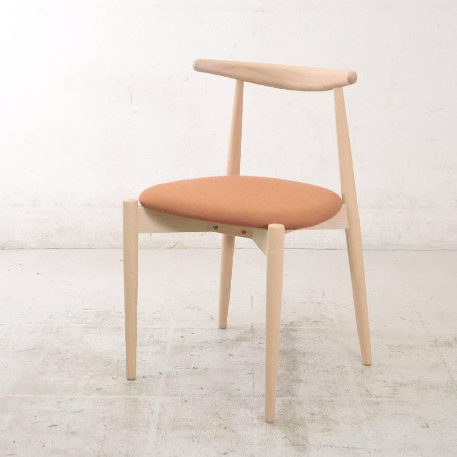秋田木工 IDC大塚 ダイニングチェア No.0808 ナラ材 白木塗装 PVC