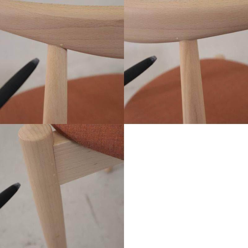 秋田木工 IDC大塚 ダイニングチェア No.0808 ナラ材 白木塗装 PVC