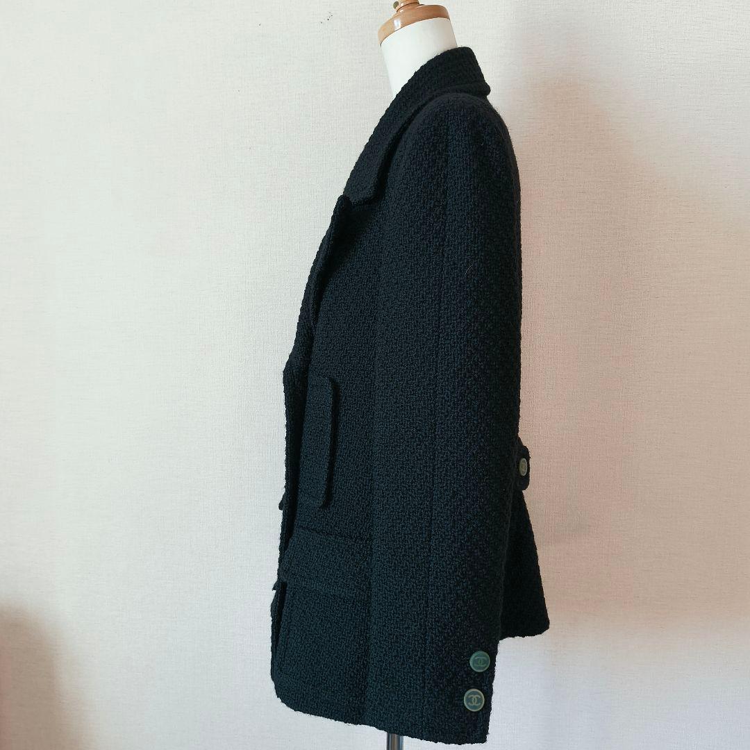 専用 ダブルブレスト ツイードジャケット ブラック 42 ココボタン