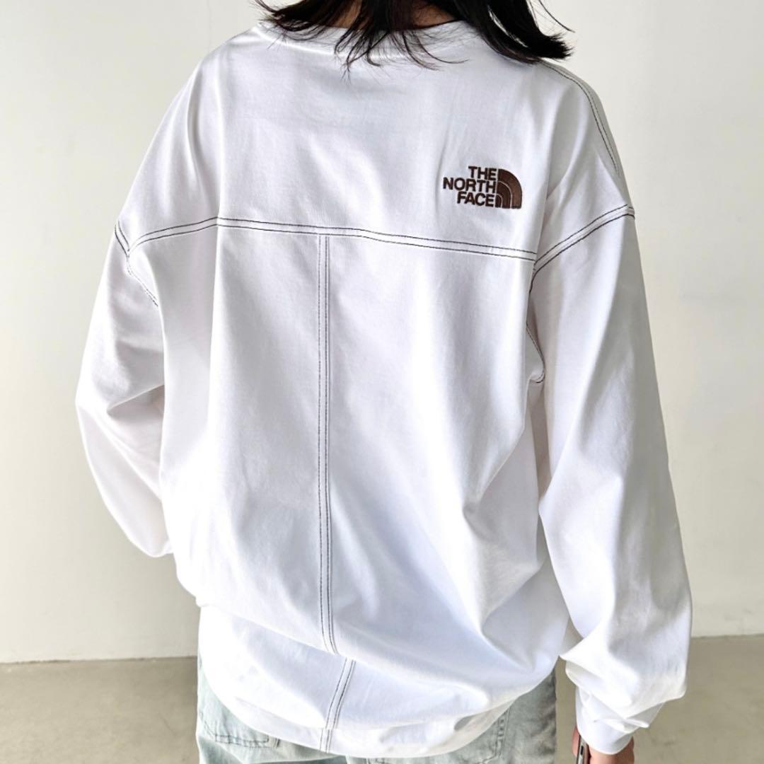 新品 THE NORTH FACE ロゴ刺繍 ステッチ 長袖 ロンT 2XL