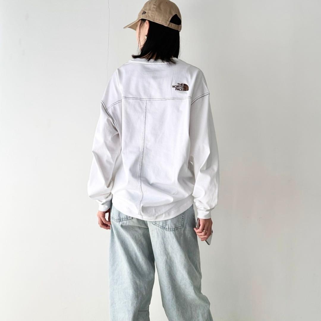 新品 THE NORTH FACE ロゴ刺繍 ステッチ 長袖 ロンT 2XL