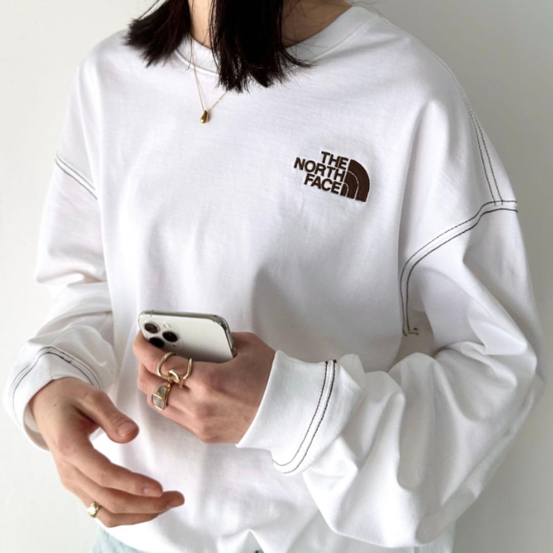 新品 THE NORTH FACE ロゴ刺繍 ステッチ 長袖 ロンT 2XL