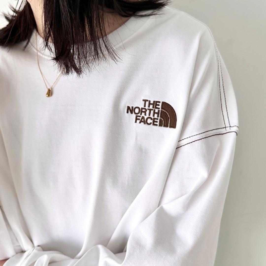 新品 THE NORTH FACE ロゴ刺繍 ステッチ 長袖 ロンT 2XL