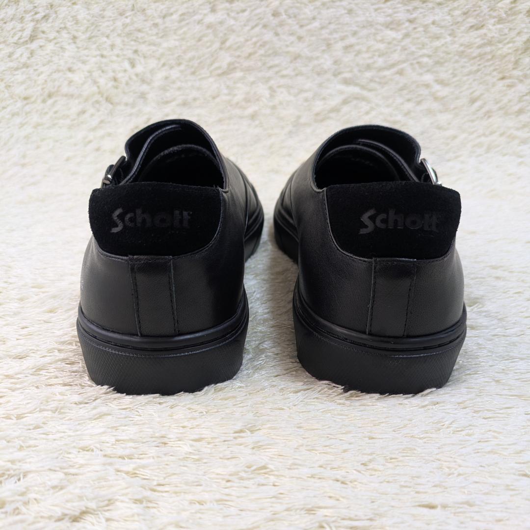 美品 Schott レザースニーカー 3 (27.5cm相当) 黒 革