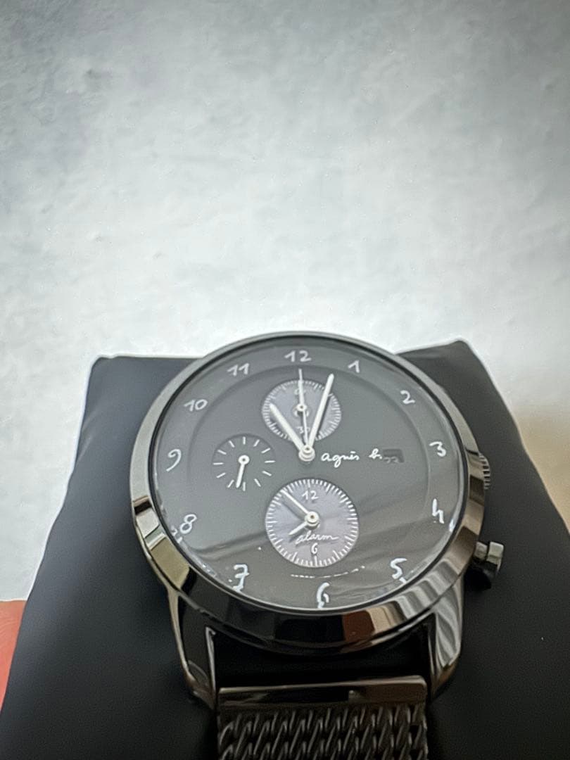 【美品】アニエスベー　腕時計　メンズ　ソーラー　agnes b 黒