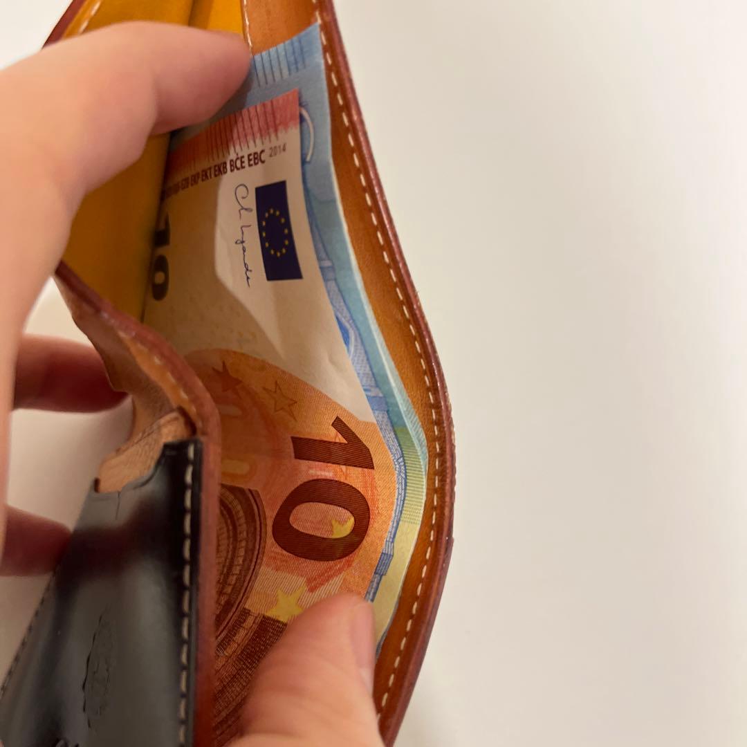 GANZO 二つ折りコンパクト財布　ダークブラウン