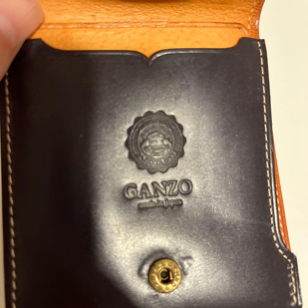 GANZO 二つ折りコンパクト財布　ダークブラウン