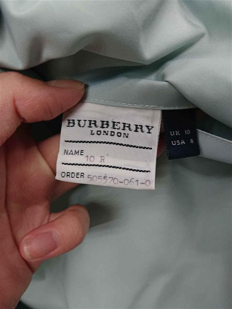 ★バーバリー London 10R ライトブルー系 ステンカラーコート