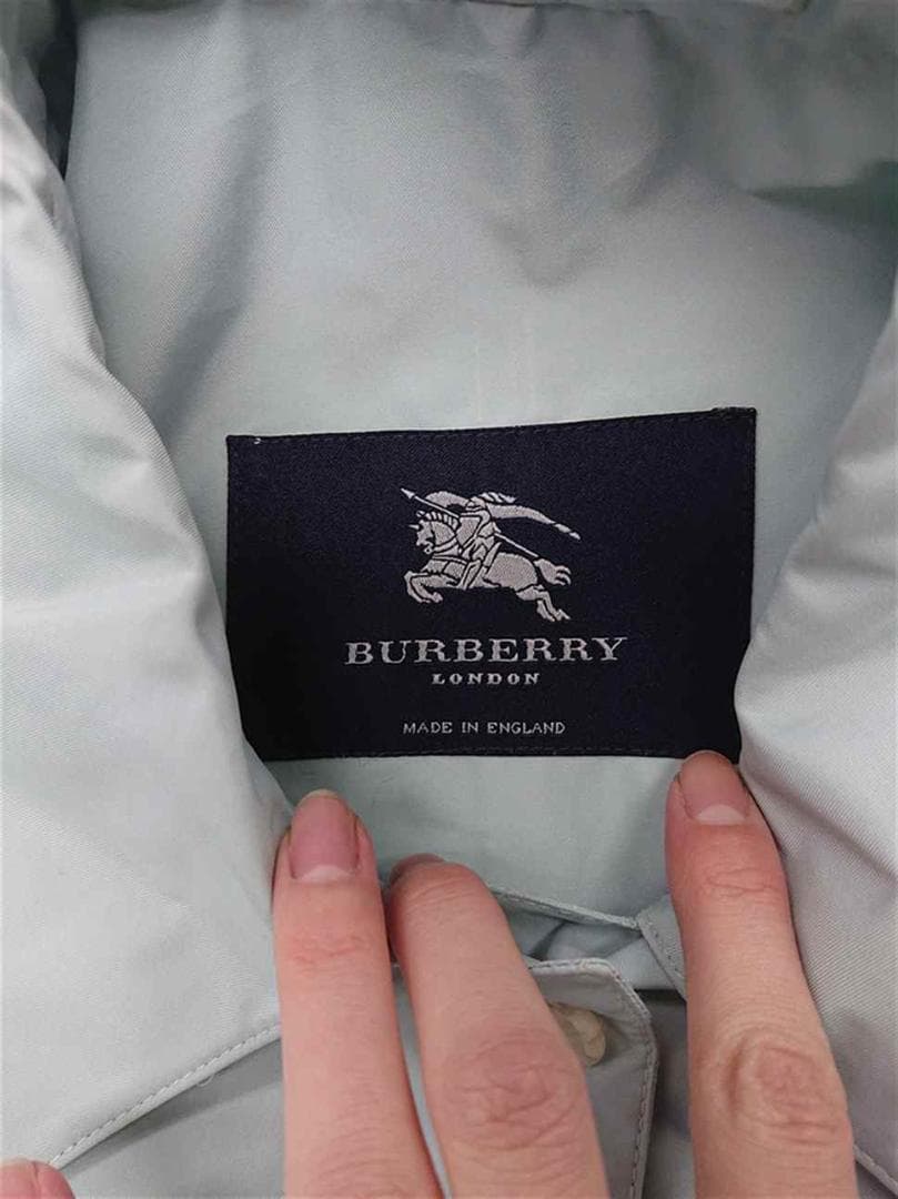 ★バーバリー London 10R ライトブルー系 ステンカラーコート