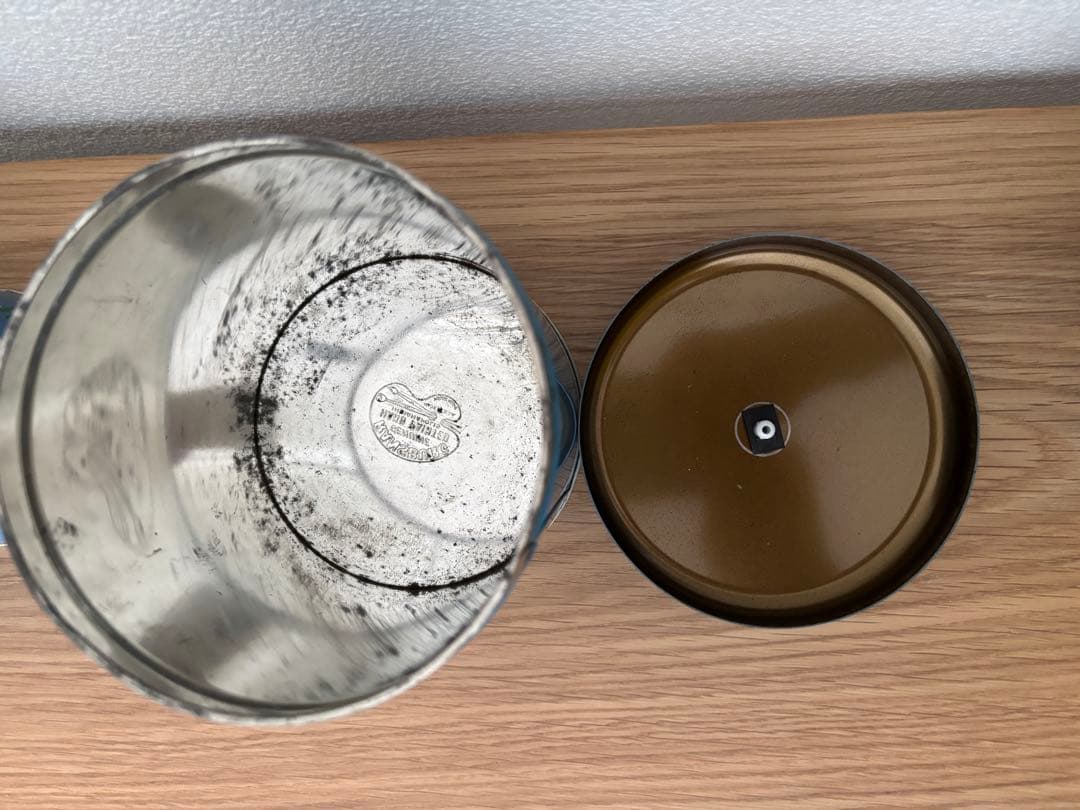 【稀少】RANSBURG ランズバーグ　ヴィンテージ　ブリキのキャニスター　水色