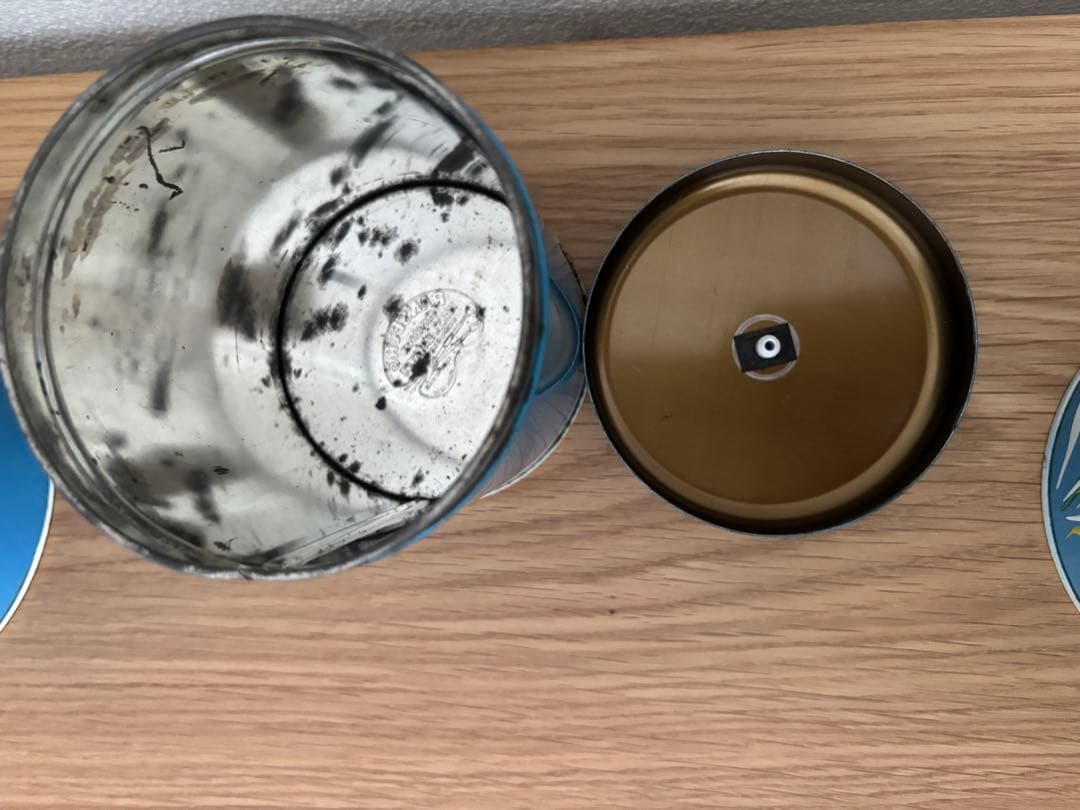 【稀少】RANSBURG ランズバーグ　ヴィンテージ　ブリキのキャニスター　水色