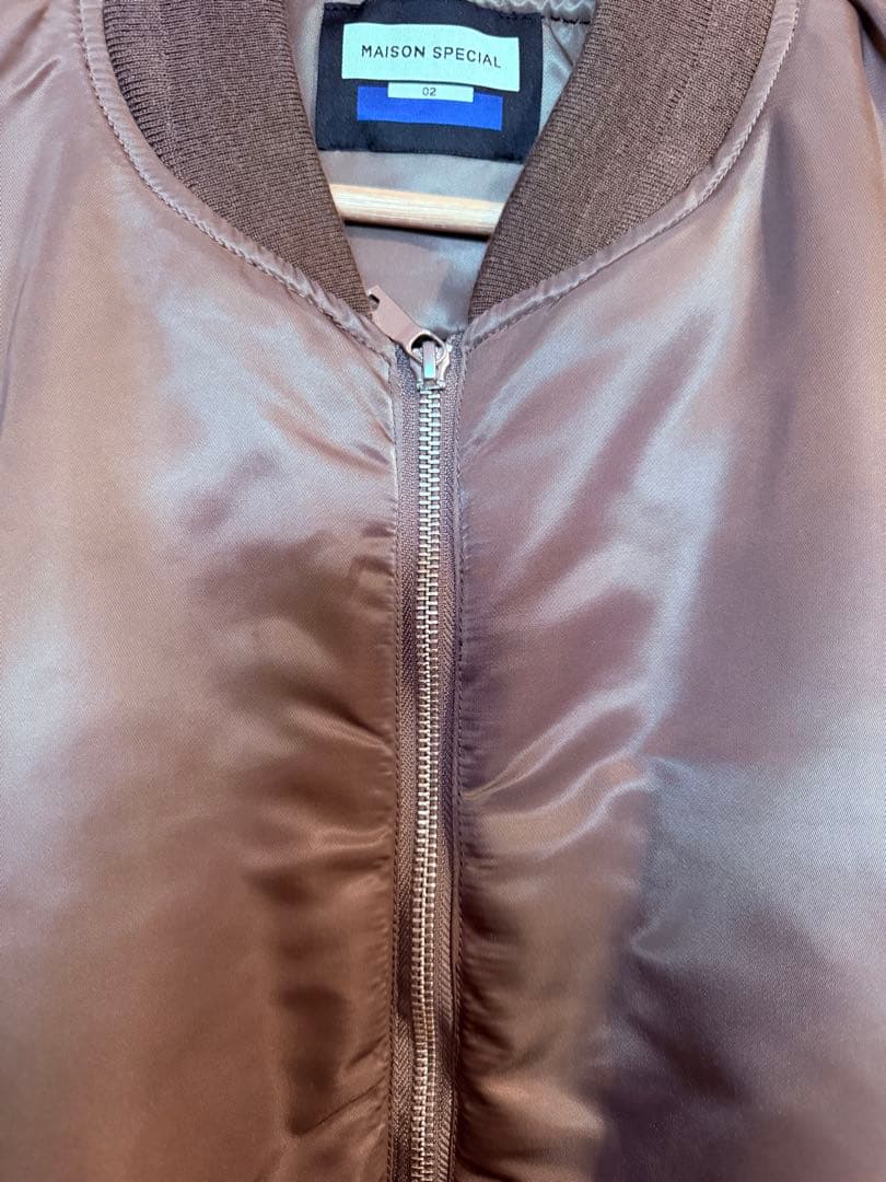 【良品】MAISON SPECIALメゾンスペシャル MA-1シルバー サイズ2