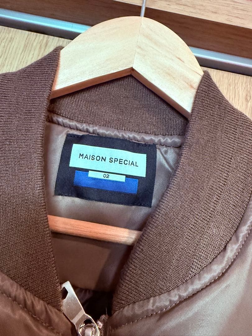 【良品】MAISON SPECIALメゾンスペシャル MA-1シルバー サイズ2