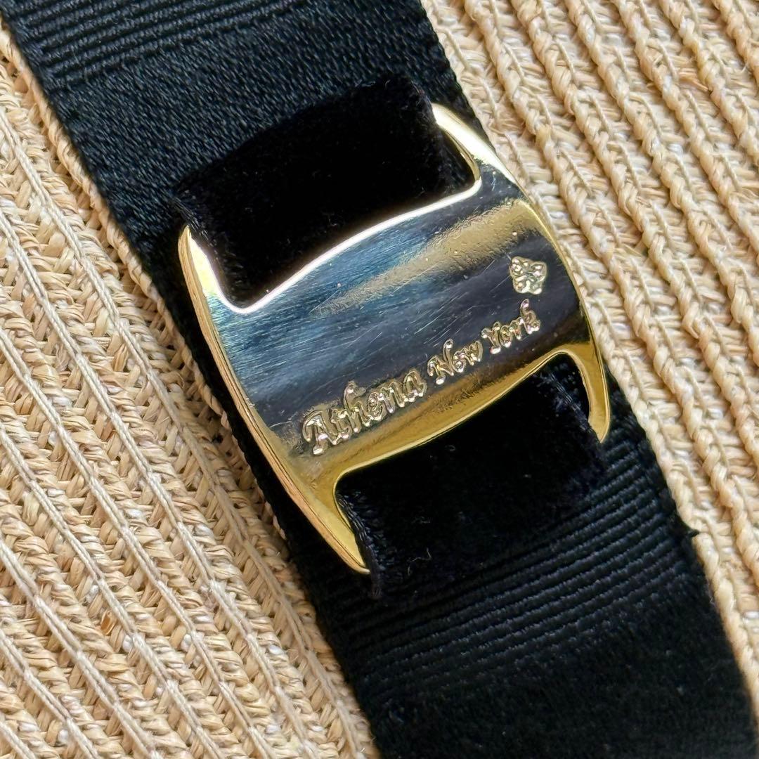 【極美品】アシーナニューヨーク ローズマリー ラフィアハット 麦わら帽子 夏上品