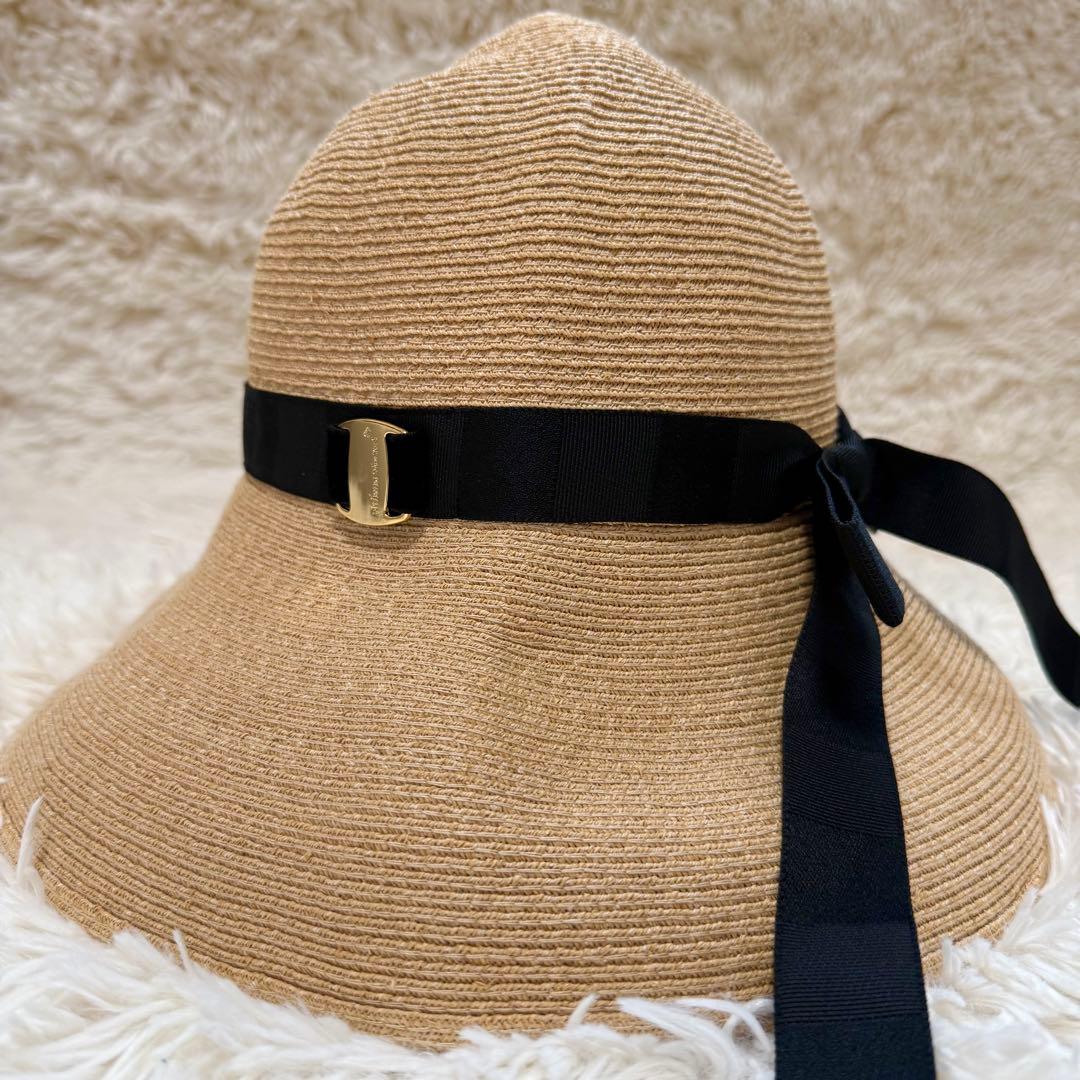 【極美品】アシーナニューヨーク ローズマリー ラフィアハット 麦わら帽子 夏上品