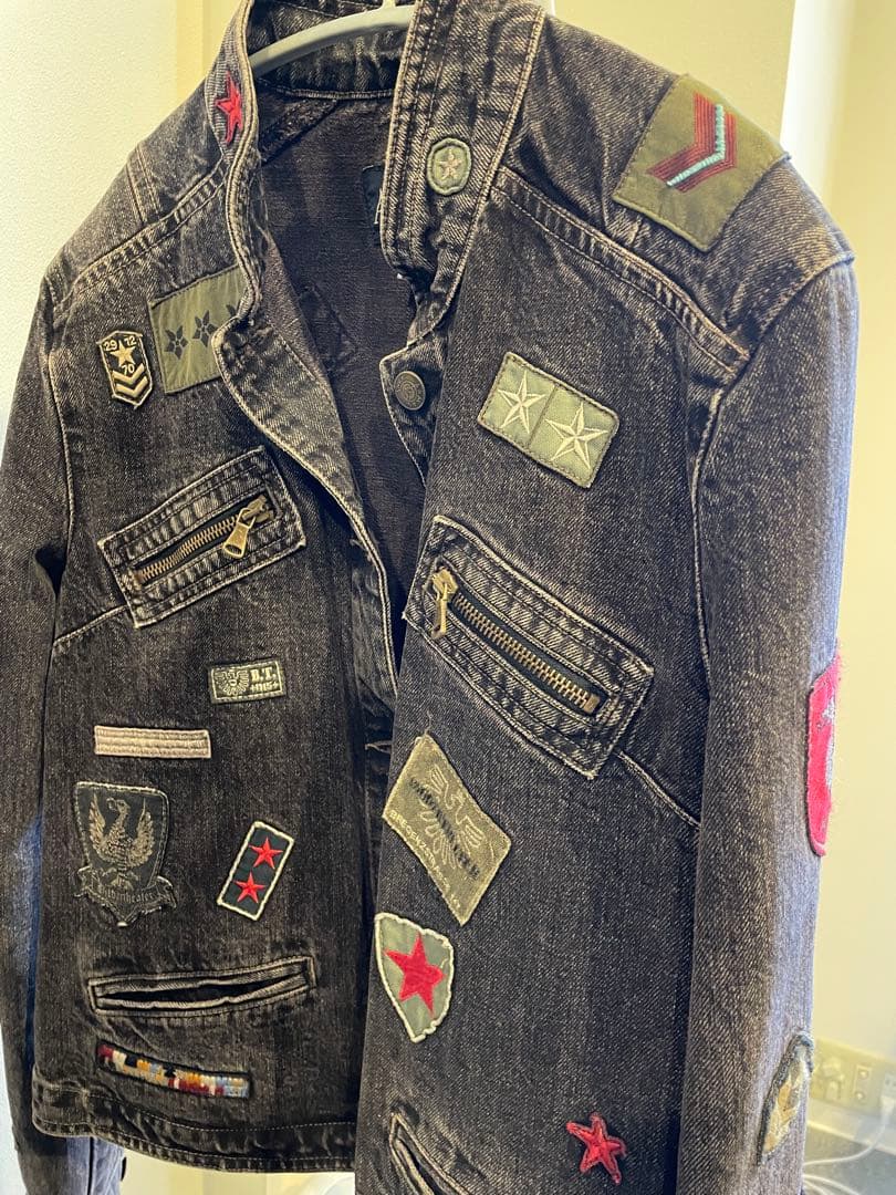 Armani Jeans パッチ付きデニムジャケット