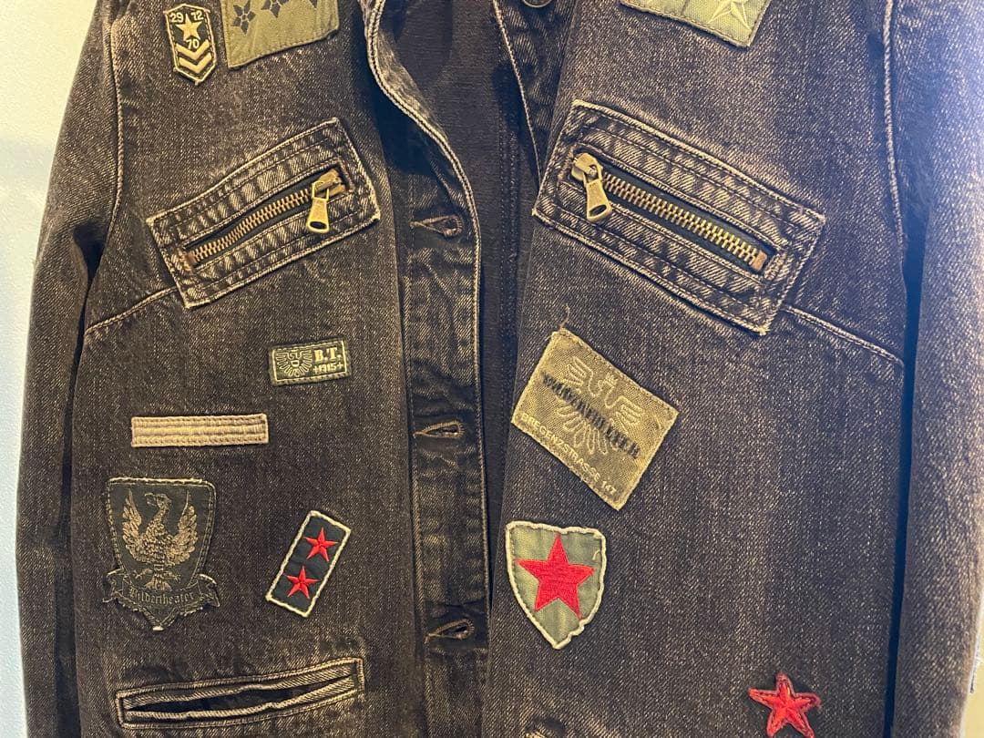 Armani Jeans パッチ付きデニムジャケット