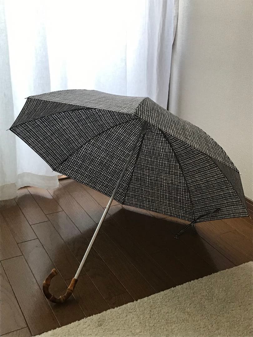 ボンボンストア　ブラックチェック　折りたたみ傘