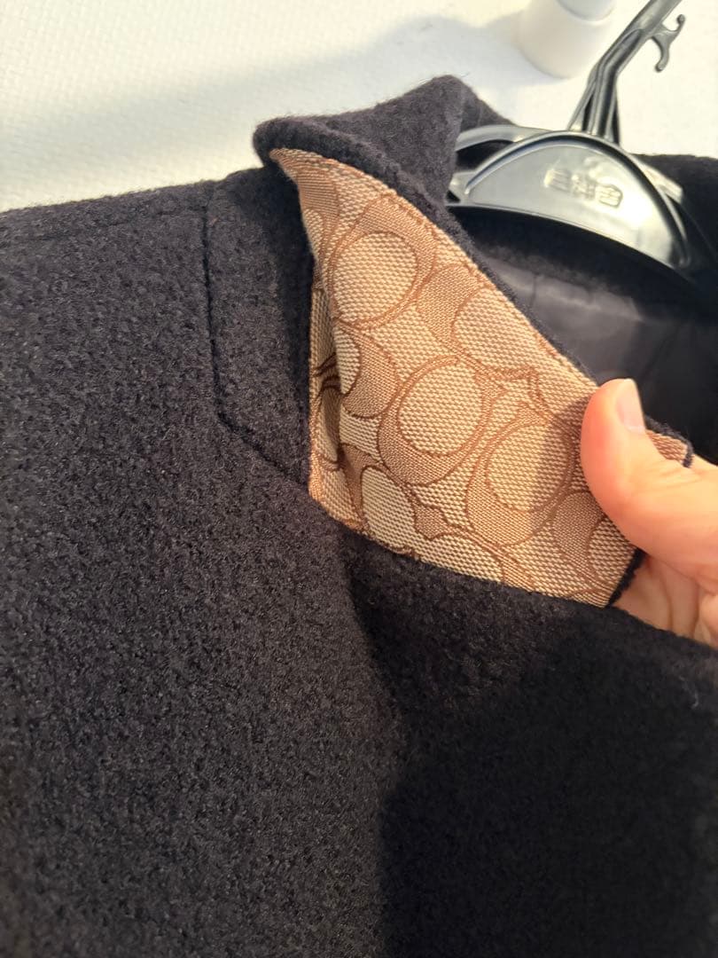 coach コーチ　黒　100%ウールコート