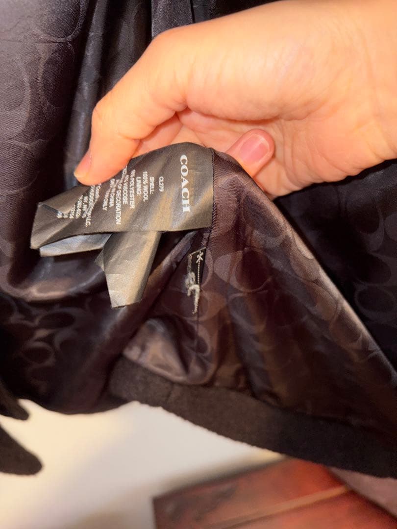 coach コーチ　黒　100%ウールコート