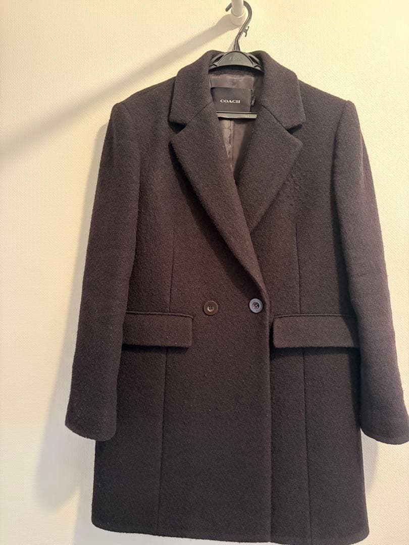 coach コーチ　黒　100%ウールコート