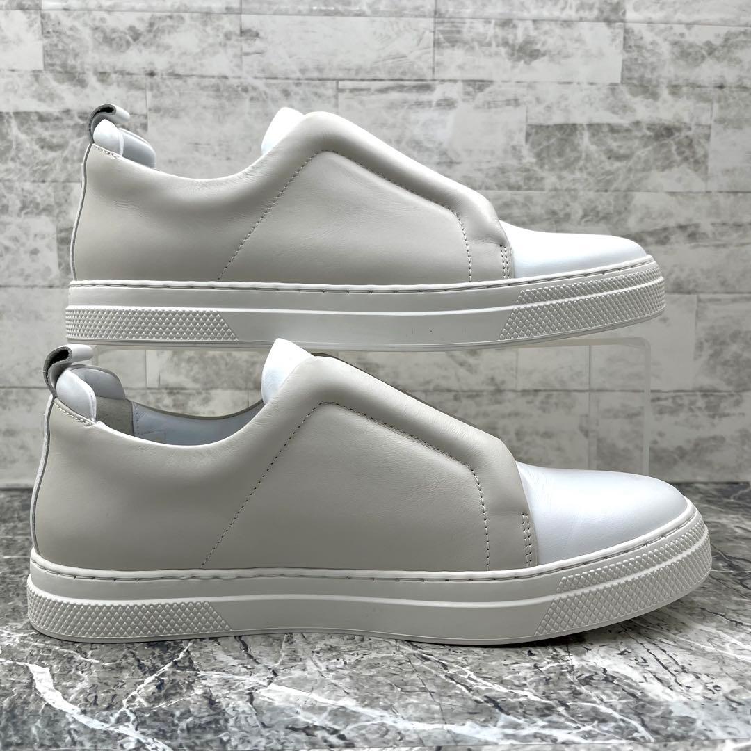 極美品 ピエールアルディ スライダースニーカー 39 ホワイト グレー レザー