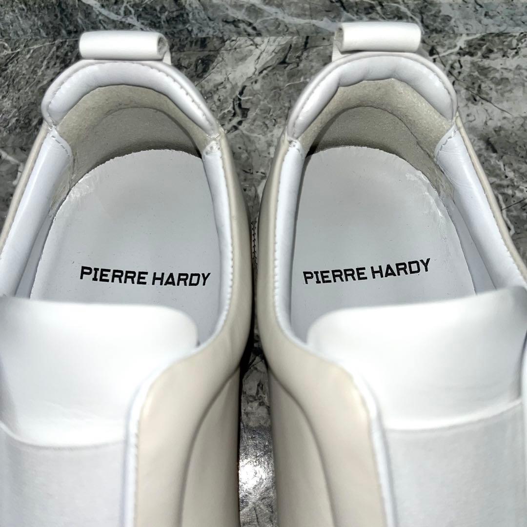 極美品 ピエールアルディ スライダースニーカー 39 ホワイト グレー レザー
