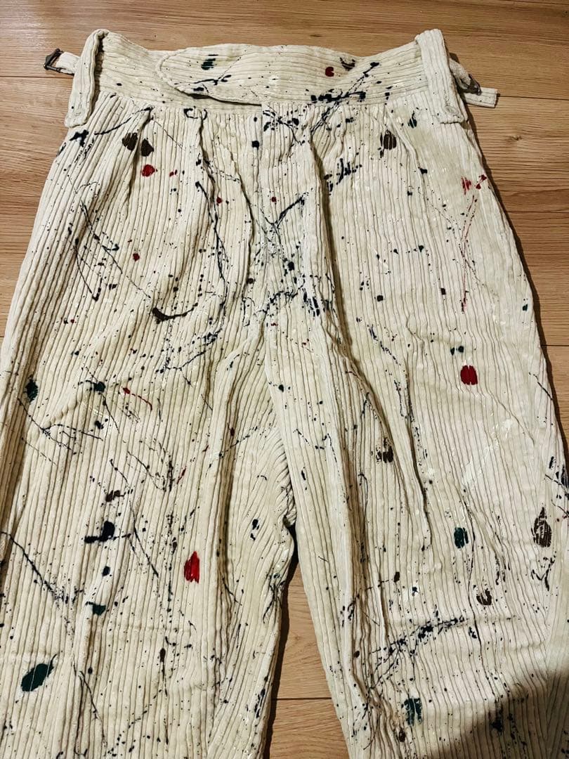 NEAT ニート　スラックス　ペイント　コーデュロイ　テーパード　M