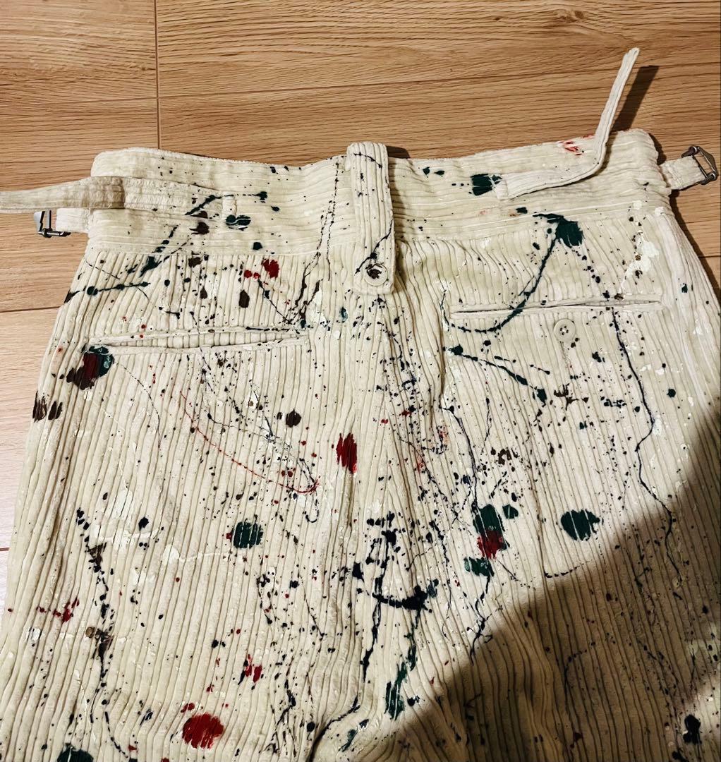 NEAT ニート　スラックス　ペイント　コーデュロイ　テーパード　M