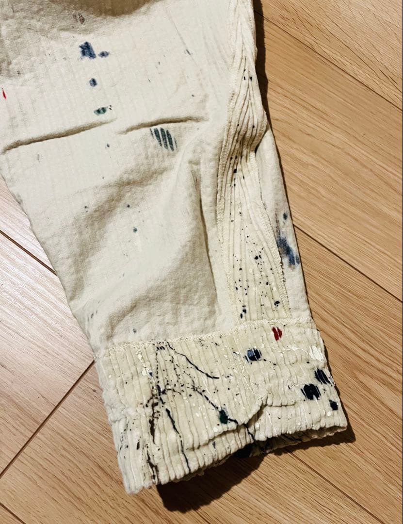 NEAT ニート　スラックス　ペイント　コーデュロイ　テーパード　M