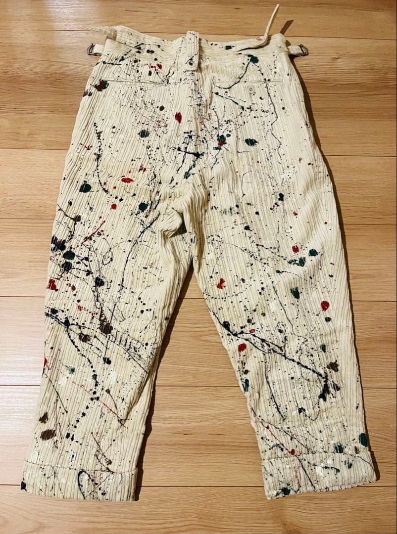 NEAT ニート　スラックス　ペイント　コーデュロイ　テーパード　M