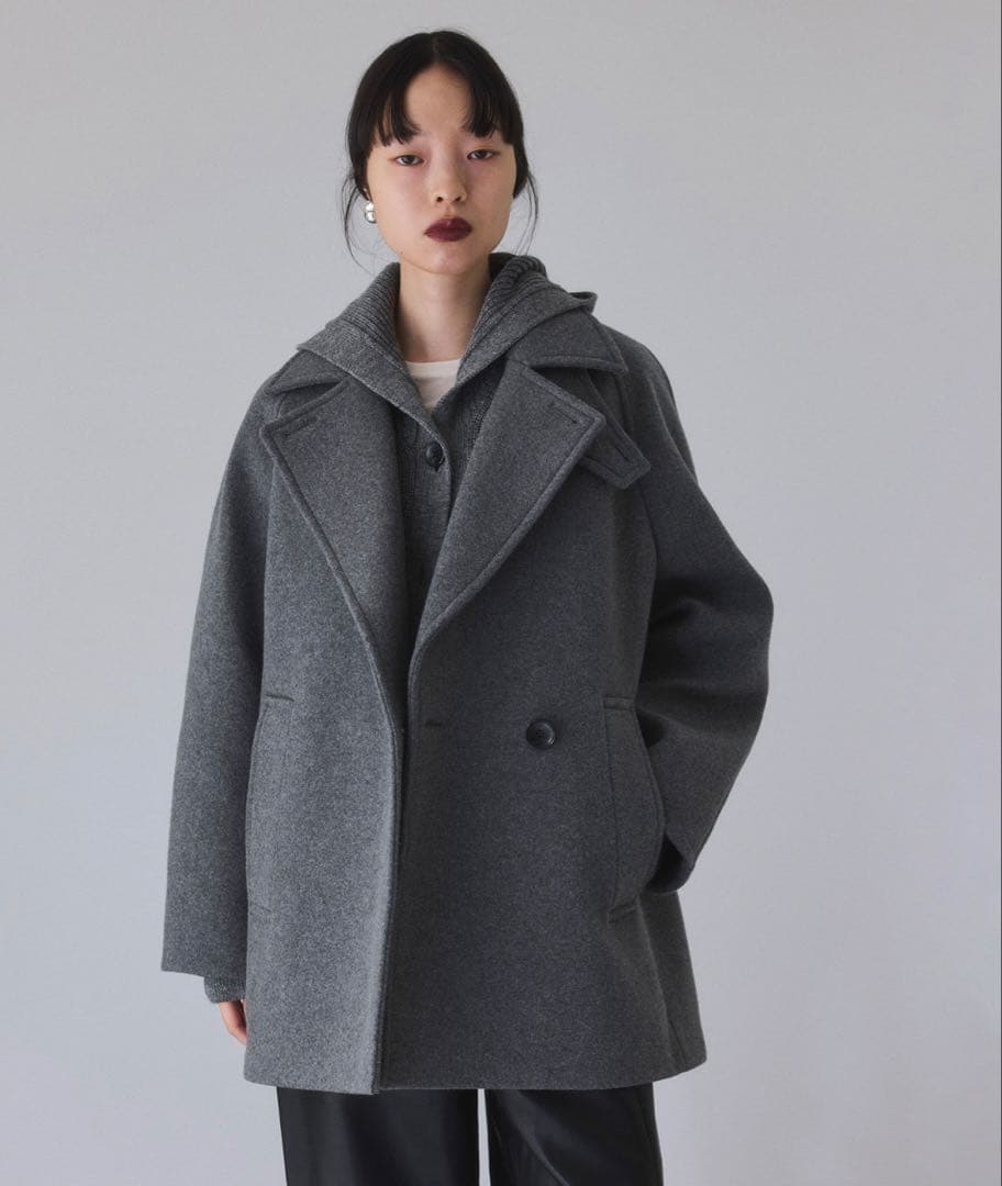 アダムエロペ　25AW ウールボンディングミドルコート