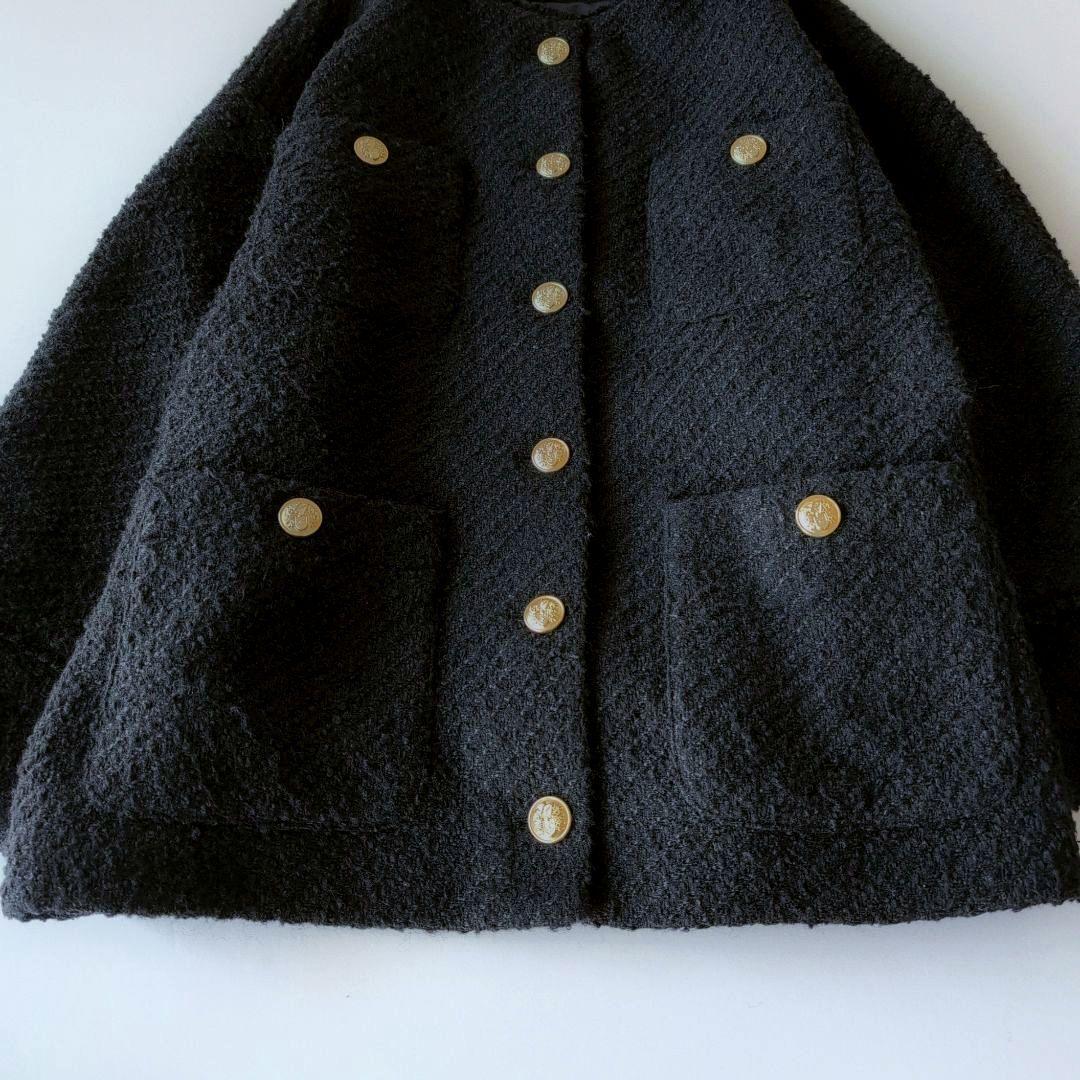 ラウンジドレス　ツイードジャケット　ブラック　黒　金ボタン　26400円　F