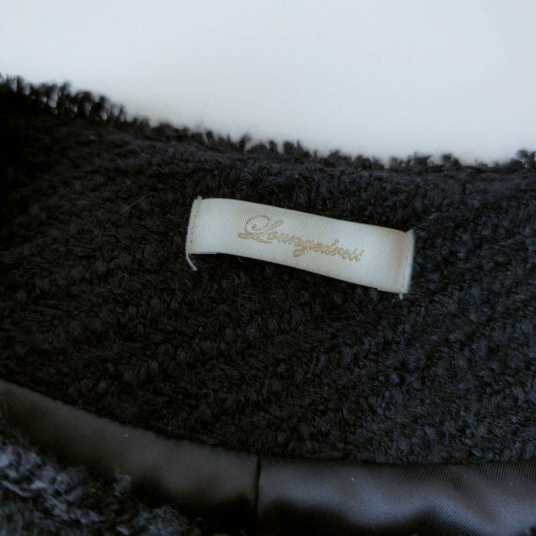 ラウンジドレス　ツイードジャケット　ブラック　黒　金ボタン　26400円　F