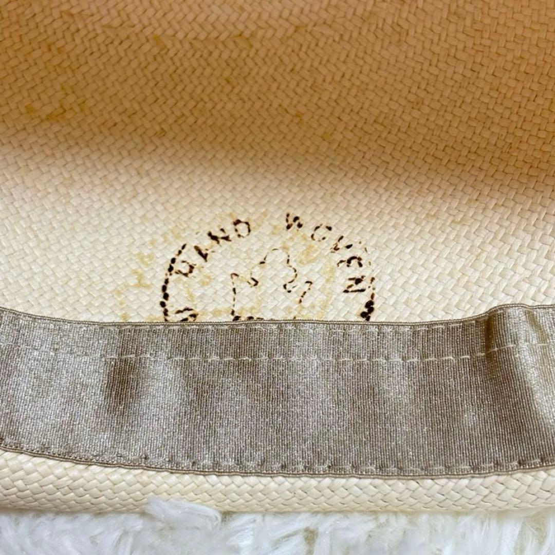 ヘレンカミンスキー　中折れハット　ホワイト 黒リボン パナマハット