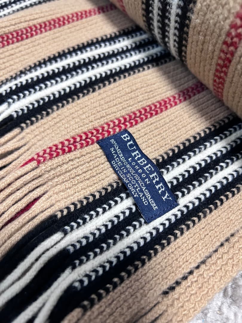 美品　BURBERRY LONDON 　マフラー　 ストライプ