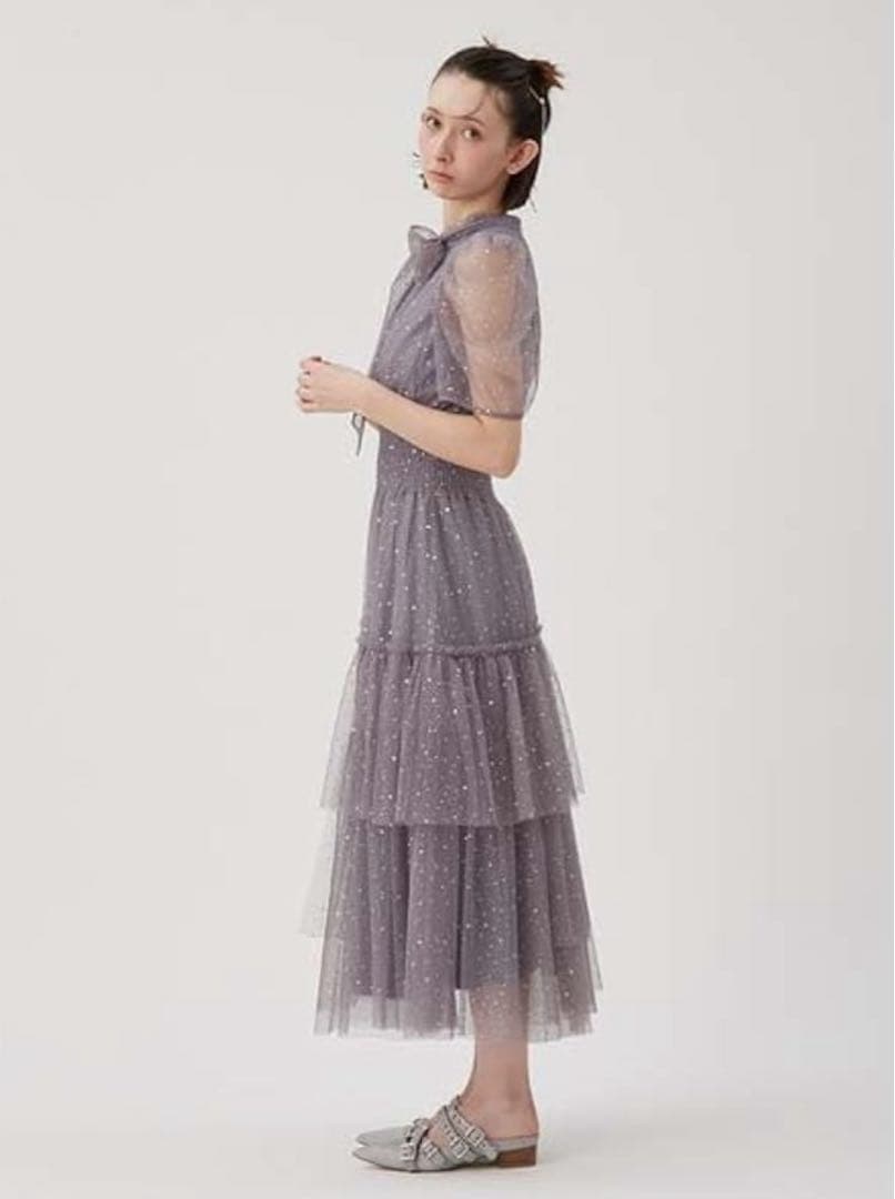 【最終値下げ】FurFurハーフスリーブラメチュールドレス